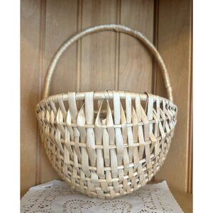 Handcrafted Natural Wicker Eye of God Butt Half Basket Wall Decor
